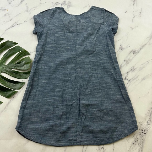 Pact Womens Shift Dress Size M Chambray Blue Short Sleeve Pocket Organic Cotton - Picture 7 of 10